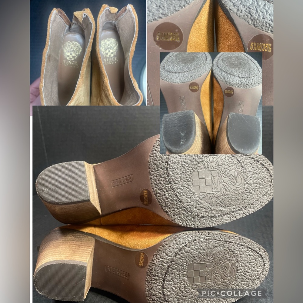 Vince Camuto Light Brown distressed suede booties 5.5M 3” heels PRICE VERY FIRM! - Picture 14 of 14